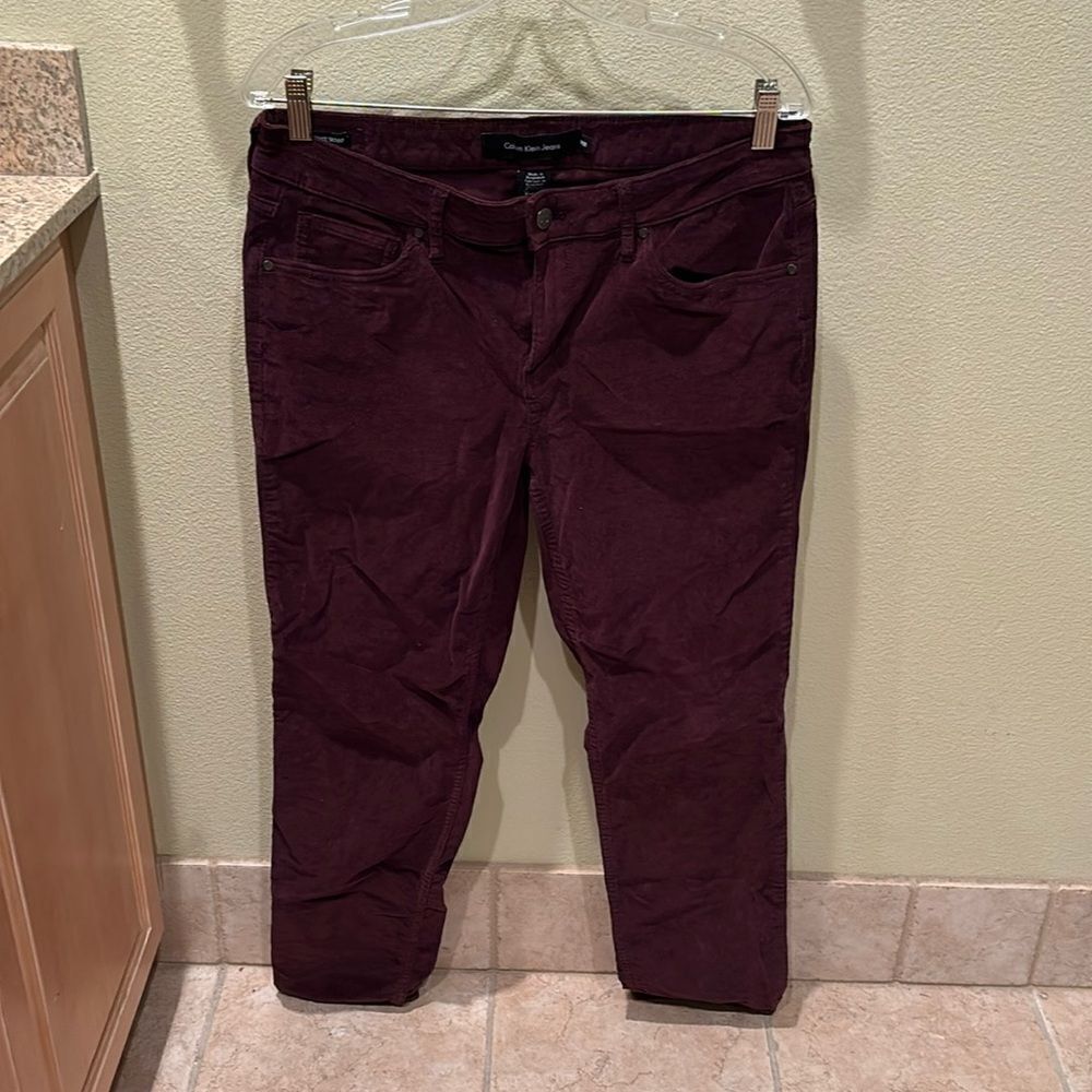 Calvin Klein woman's burgandy corduroy pants